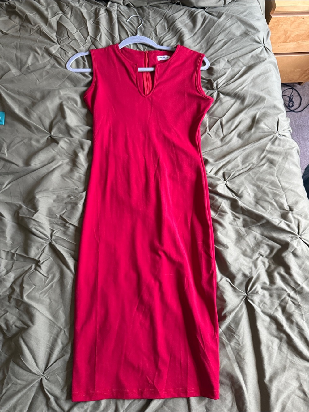 Sleeveless Hot Pink Maxi Dress with Keyhole Neck
